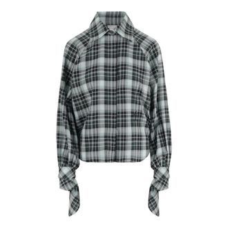 Patou Blusa de Algod&oacute;n con Estampado de Cuadros y Mangas Anudadas - Blouses & Shirts - Mujer - Multicolor - S