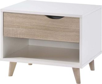 LPD Furniture Lpd Furniture - Stockholm 1 Drawer Bedside White-Oak