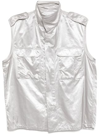 Olly Shinder Gilet met wet look - Zilver