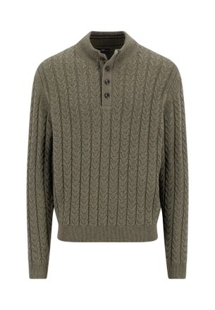 Fynch-Hatton Troyer FYNCH-HATTON, Herren, Gr. 4XL, schwarz khaki, Strick, Obermaterial: 65% Baumwolle, 35% Wolle, unifarben, normal h&uuml;ftbedeckend, Rundhals, Flachs