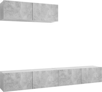 vidaXL Vidaxl - Set de muebles de salón 3 pzas madera ingeniería gris hormigón