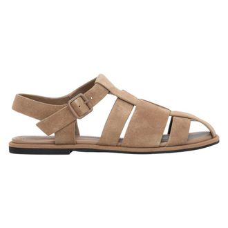 Estro & Luminara Flat Sandals, female, Brown, Size: 10 US Velour Flat Fisherman Sandals