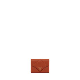 MCM Diamond wallet made of Spanish calfskin with snap closure - female - MCM - Wallets & Cardholders - Brown - ONE SIZE - Accessories