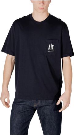 A|X Armani Exchange Katoenen T-shirt met zak - Heren - T-shirts - Blauw - S - Katoen - Tops