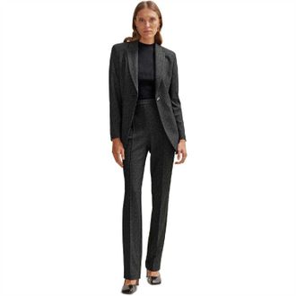 HUGO BOSS Jubeka Speckle Regular-blazer voor dames (Zwart)