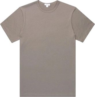 Sunspel Klassiek T-shirt - Heren - Tops - Grijs - Maat: L Katoen