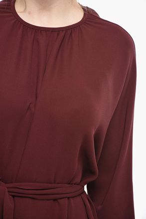 Super Blond Vestito Midi in Seta con Cintura Super Blond