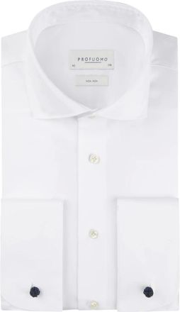 Profuomo Overhemden, Heren, Wit, XS, Witte Zakelijk Overhemd