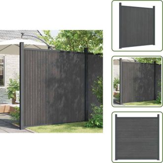 vidaXL The Living Store Pannello di Recinzione Grigio 180x186 cm in WPC - Pannello di recinzione