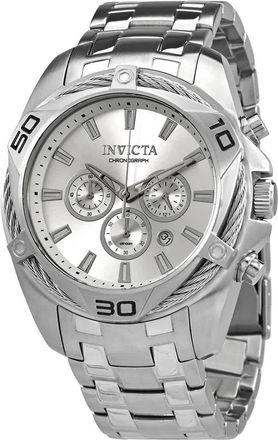 Invicta Bolt Chronograph Quartz Silver Dial Mens Watch 34117