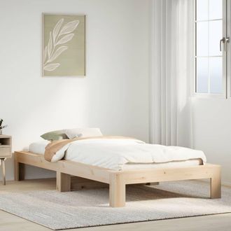 Berkfield Home Bed Frame without Mattress 75x190 cm Small Single Solid Wood Pine in Brown