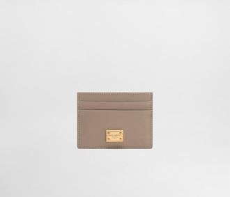 Dolce & Gabbana Plongé Calfskin Card Holder - Woman Wallets And Small Leather Goods Beige Onesize