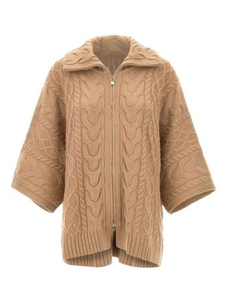 Elena Miro cable-knit zip cardigan - Neutrals