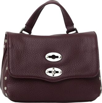 Zanellato Bordeaux Silver-Hardware Leather Shoulder Bag