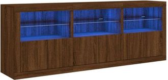 vidaXL Sideboard with LED Lights Brown Oak 181.5x37x67 cm vidaXL