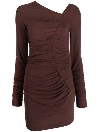Helmut Lang Gedrapeerde jurk - Bruin