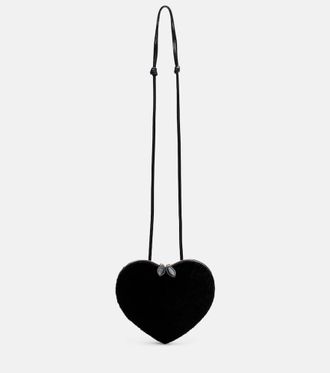 Alaia Le Coeur Small shearling crossbody bag