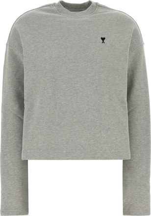 Ami Grey Cotton Sweatshirt
