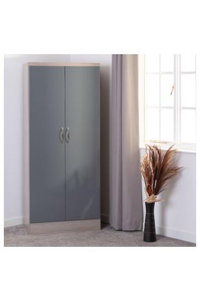 Seconique Nevada 2 Door All Hanging Wardrobe in Grey