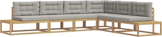 vidaXL Conjunto De Sof&aacute;s De Exterior 6 Uds. Blanco Y Gris Claro Vidaxl