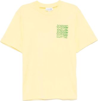 Lacoste T-shirt in jersey di cotone con stampa - Giallo