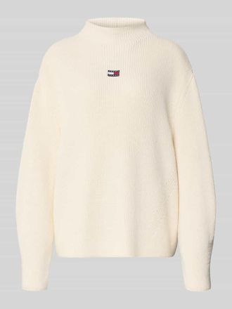 Tommy Jeans Relaxed Fit Strickpullover aus reiner Baumwolle in Offwhite, Gr&ouml;&szlig;e M