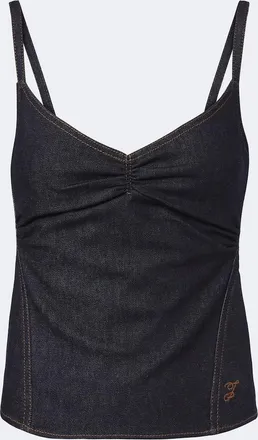 Jacquemus Pina de-N&icirc;mes gathered denim top