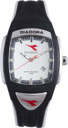 Diadora Mens Black Band Silver Watch - One Size