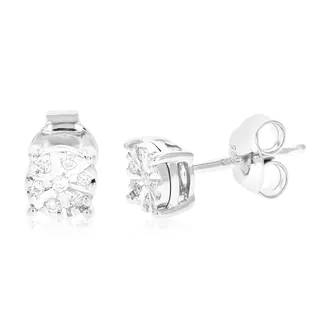 Vir Jewels 1/12 cttw Lab Grown Diamond Composite Earrings in Sterling Silver With Push Backs For Women