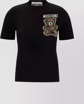 Moschino crew neck short sleeves sweater with graphic detail