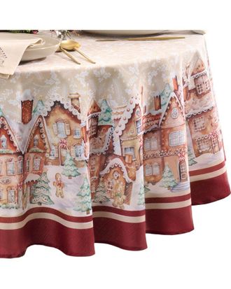 Elrene Gingerbread Bliss Tablecloth -Round