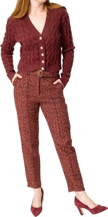 Area Stars Bria V-Neck Sweater In Burgundy