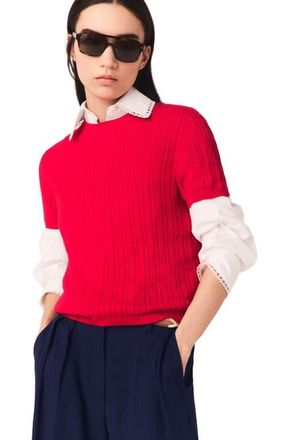 Maje Round-neck sweater in Red at Nordstrom, Size X-Small
