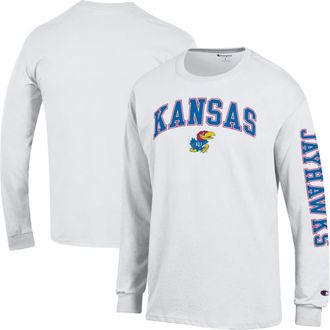 Champion Mens Champion White Kansas Jayhawks Arch Over Logo 2-Hit Long Sleeve T-Shirt at Nordstrom, Size Xx-Large