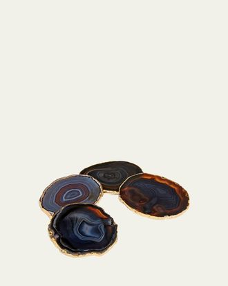 ANNA new york Midnight Agate Lumino Coasters, 4-Piece Set