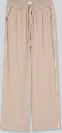 Tom Tailor Wide Leg Hose mit Tunnelzug in Taupe, Gr&ouml;&szlig;e 34/32