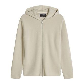 Marc O'Polo Hoodies & sweatvesten, Heren, Beige, S, Katoen, Zip-through Hooded Knit Jacket