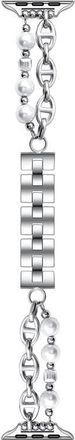 Posh Tech Luna Imitation Pearl Apple Watch Watchband, 42mm in Silver at Nordstrom, Size 42 Mm
