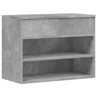 Berkfield Home Shoe Bench Concrete Grey 60x30x45 cm Engineered Wood | Size: 60 x 30 x 45 cm