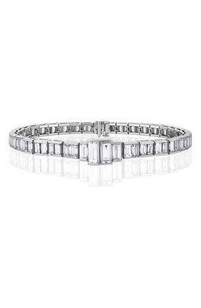 Mindi Mond Icon Diamond Lovers Line Bracelet in Platinum at Nordstrom, Size 6.75