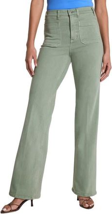 Spanx SPANXshape Authentic 360 Patch Pocket Easy Flare Jeans in Sage Brush at Nordstrom, Size X-Large