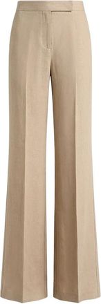 Max Mara Mxsbig Linnen Broek - Dames - Wijde Broeken - Beige - XS - Linnen - Broeken