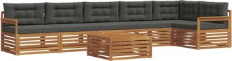 vidaXL Conjunto De Sof&aacute;s De Exterior 7 Uds. Natural Y Antracita Vidaxl