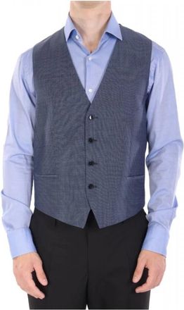 HUGO BOSS Suit Vest - Heren - Gillet - Grijs - L - Leer - Kostuums