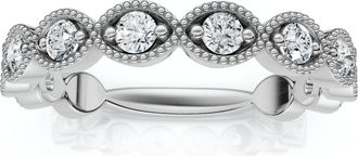 Pompeii3 3/8ct Vintage Diamond Stackable Wedding Ring Womens Stackable Band 14k Gold