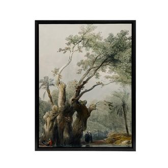 Artery8 The Holy Tree of Metereah D. Roberts Black Framed Canvas Wall Art in Green | Size: W24 x H32