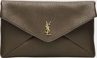 Saint Laurent YSL Envelope Pouch Bag in Grained Leather