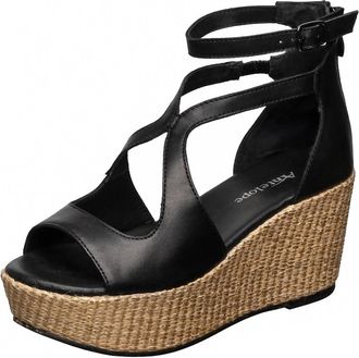 Antelope Womens H52 Hartlynn Leather Espadrille Sandals In Black