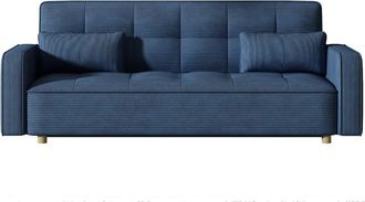 Concept Usine Sof&aacute; convertible escandinavo de 3 plazas en pana azul