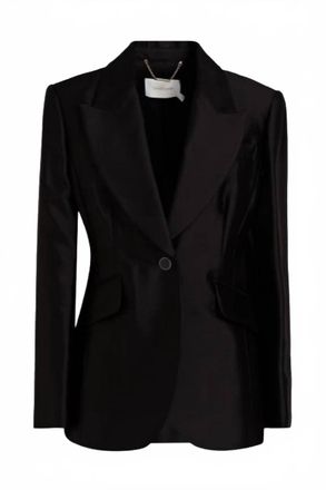 Zimmermann Womens Long Sleeves Wool And Silk Blazer In Black